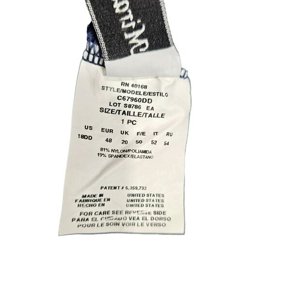 Miraclesuit Womens 18DD Blue Tankini Top‎ With Built-In Bra & Adjustable Straps - Picture 6 of 11